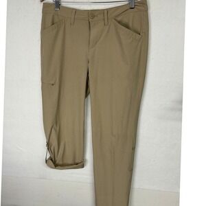 Eddie Bauer | khaki roll up Dri stop button up hiking pants | size 8 |